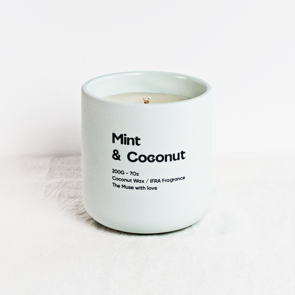 Nến thơm The Muse - Mint & Coconut - Hương Bạc Hà & Dừa