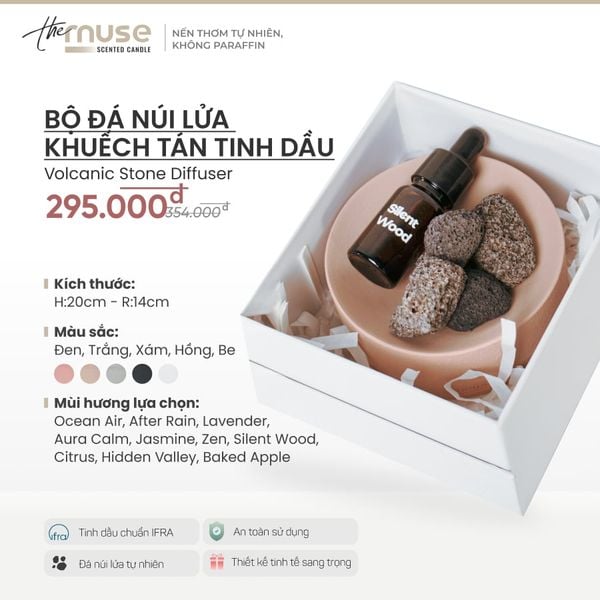 Bộ đá núi lửa khuếch tán tinh dầu