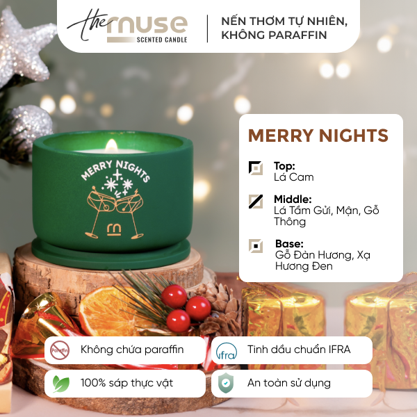 Nến thơm The Muse - Merry Night- Hương Nước Hoa - Ảnh 8