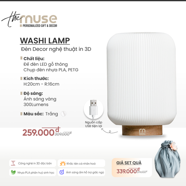 Washi Lamp – Sự kết hợp hoàn hảo giữa ánh sáng và nghệ thuật Nhật Bản