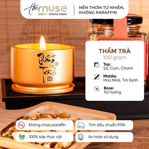 Nến thơm The Muse - Thẩm trà - Hương Trà Xanh - Ảnh 7
