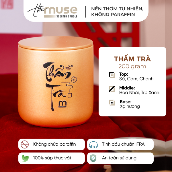 Nến thơm The Muse - Thẩm trà - Hương Trà Xanh - Ảnh 8